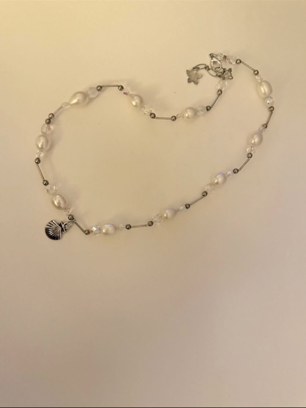 Children's Freshwater Pearl Charm Necklace - White